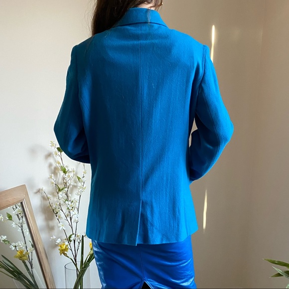🌐 bright blue wool blazer - Picture 4 of 7